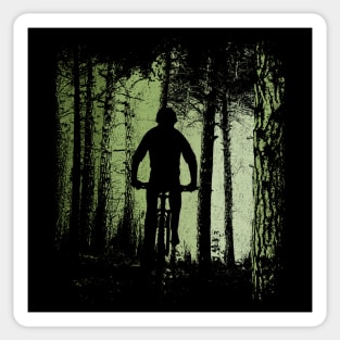 Twilight Forest Trail Cyclist Natural MTB Biker Sticker
